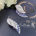 Garrard Wings Embrace Bird Of Paradise Drop Earrings In 18ct White Gold With Diamonds And Sapphires (3)