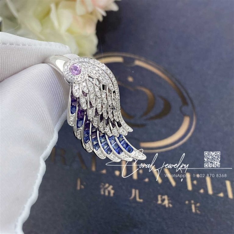 Garrard Wings Embrace Bird Of Paradise Ring In 18ct White Gold With Diamonds And Sapphires (8)