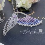 Garrard Wings Embrace Bird Of Paradise Slider Pendant In 18ct White Gold With Diamonds And Sapphires (8)