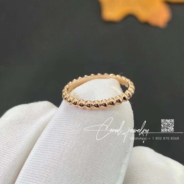 Van Cleef & Arpels Perlée Pearls Of Gold Ring, Small Model Rose Gold Vcarn33000 (1)