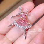 Van Cleef & Arpels Cardinal Rose Ballerina Brooch White Gold, Pink Gold, Pink Sapphires, Diamonds (2)