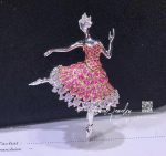 Van Cleef & Arpels Cardinal Rose Ballerina Brooch White Gold, Pink Gold, Pink Sapphires, Diamonds (7)