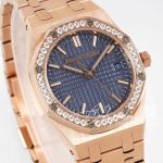 Replica Audemars Piguet Royal Oak Lady 33mm 8f Rg & Diamond Blue Dial Swiss Quartz (2)