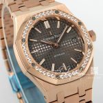 Replica Audemars Piguet Royal Oak Lady 33mm 8f Rg & Diamond Brown Dial Swiss Quartz (2)