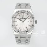 Replica Audemars Piguet Royal Oak Lady 33mm 8f Ss & Diamond White Dial Swiss Quartz (1)