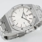 Replica Audemars Piguet Royal Oak Lady 33mm 8f Ss & Diamond White Dial Swiss Quartz (4)