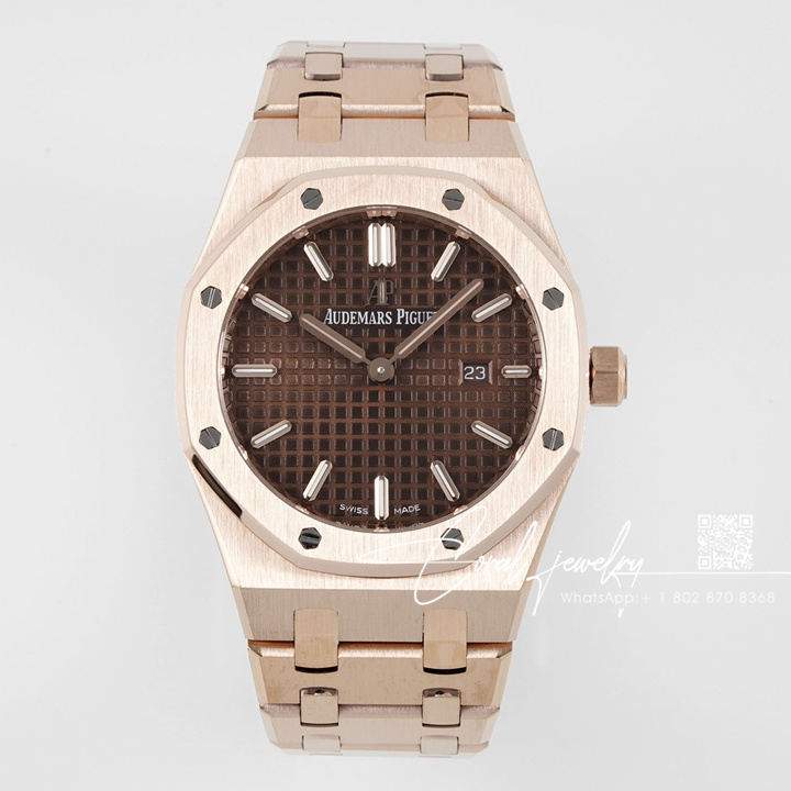 Replica Audemars Piguet Royal Oak Lady 33mm 8f Ss & Rg Brown Dial Swiss Quartz (1)