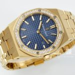 Replica Audemars Piguet Royal Oak Lady 33mm 8f Yg & Diamond Blue Dial Swiss Quartz (4)