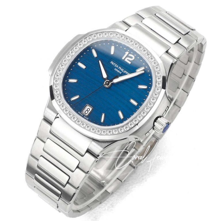 Replica Patek Philippe Nautilus 7118 Lady 3kf Ss Blue Dial Diamond Bezel Swiss 324 Sc (2)