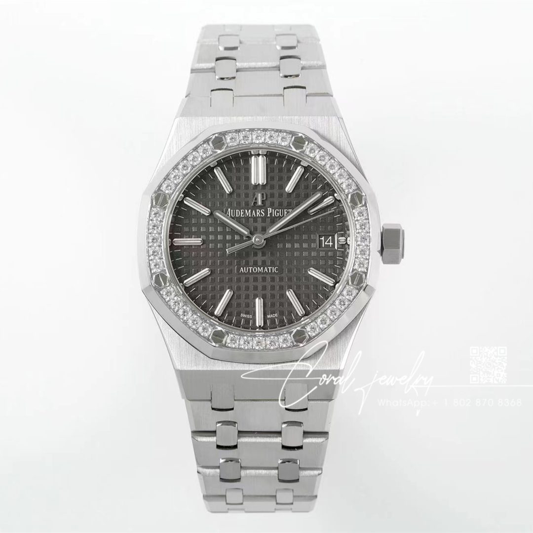 Replica Audemars Piguet Royal Oak 37mm Apsf Ss & Diamond Gray Dial Swiss 3120 (1)