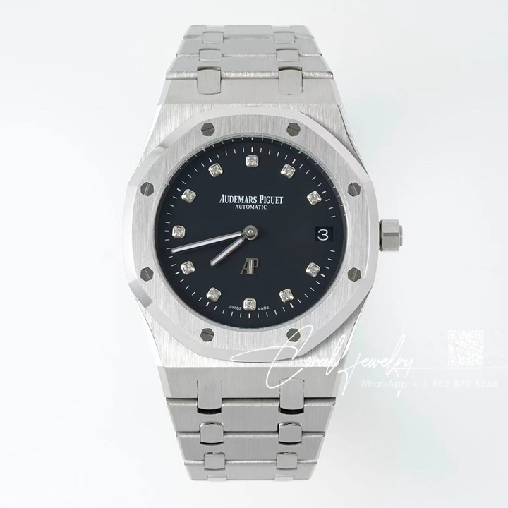 Replica Audemars Piguet Royal Oak Extra Thin 39mm 15202 Zf Ss Black Dial Switzerland 2121 (1)