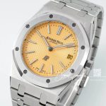 Replica Audemars Piguet Royal Oak Extra Thin 39mm 15202 Zf Ss Yellow Dial Swiss 2121 (3)