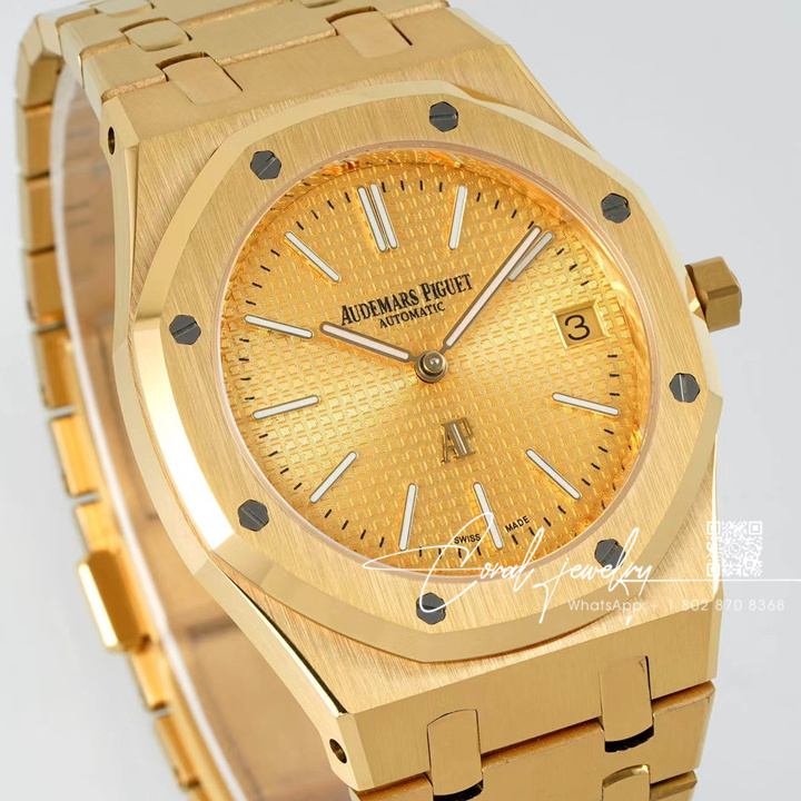 Replica Audemars Piguet Royal Oak Extra Thin 39mm 15202 Zf Yg Champagne Dial Swiss 2121 (2)