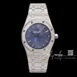 Replica Audemars Piguet Royal Oak Frosted Gold Quartz 33mm 67653 Omf Ss Blue Dial Swiss 3132 (10)