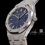 Replica Audemars Piguet Royal Oak Frosted Gold Quartz 33mm 67653 Omf Ss Blue Dial Swiss 3132 (6)