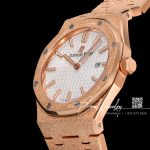 Replica Audemars Piguet Royal Oak Frosted Gold Quartz 33mm 77350 Omf Rg Silver Dial Swiss 3132 (6)