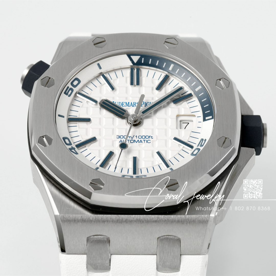 Replica Audemars Piguet Royal Oak Offshore Diver 15710 Apsf Ss White Dial Swiss 3120 (4)