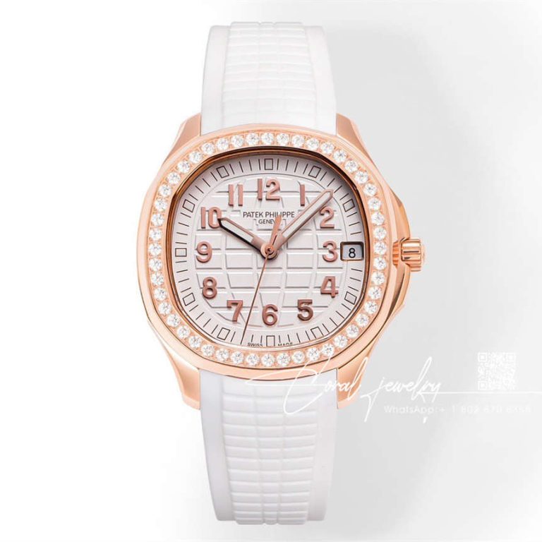 Replica Patek Philippe Aquanaut 5268 Grf White Dial Diamond White Strap Swiss 324 Sc (1)