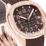 Replica Patek Philippe Aquanaut 5268 Ppf Brown Dial Diamond Brown Strap Swiss 324 Sc (3)