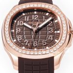 Replica Patek Philippe Aquanaut 5268 Ppf Brown Dial Diamond Brown Strap Swiss 324 Sc (4)