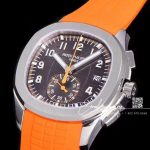 Replica Patek Philippe Aquanaut 5968 Omf Ss Black Dial Orange Strap Swiss Ch 28 520 (3)