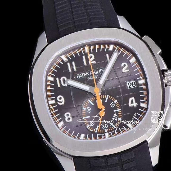 Replica Patek Philippe Aquanaut 5968 Omf Ss Brown Dial Black Strap Swiss Ch 28 520 (2)