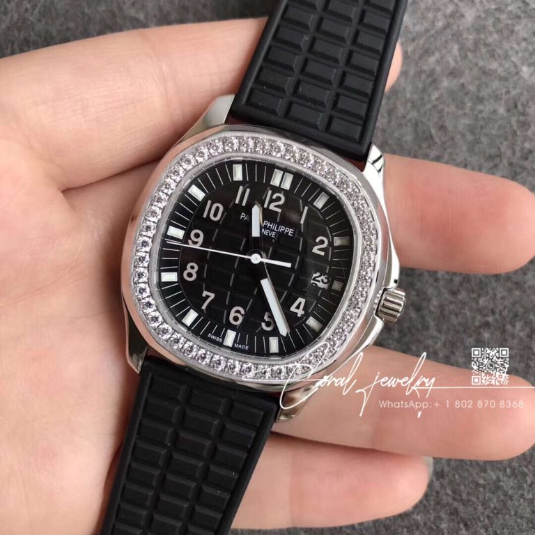 Replica Patek Philippe Aquanaut Luce Ladies 5067a 001 Ppf Ss & Diamonds Black Dial Swiss E23 250sc (2)