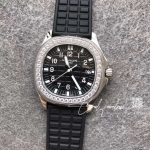 Replica Patek Philippe Aquanaut Luce Ladies 5067a 001 Ppf Ss & Diamonds Black Dial Swiss E23 250sc (6)