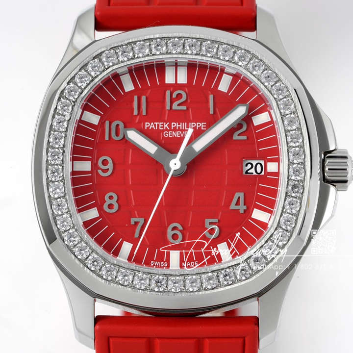 Replica Patek Philippe Aquanaut Luce Lady 5067a Singapore Edition Ppf Ss & Diamond Red Dial Swiss Ronda Quartz (1)