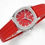 Replica Patek Philippe Aquanaut Luce Lady 5067a Singapore Edition Ppf Ss & Diamond Red Dial Swiss Ronda Quartz (2)