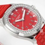 Replica Patek Philippe Aquanaut Luce Lady 5067a Singapore Edition Ppf Ss & Diamond Red Dial Swiss Ronda Quartz (6)