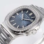 Replica Patek Philippe Nautilus 57111a Ppf V4 Ss & Diamond Blue Dial Swiss 324sc (3)