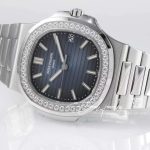 Replica Patek Philippe Nautilus 57111a Ppf V4 Ss & Diamond Blue Dial Swiss 324sc (4)