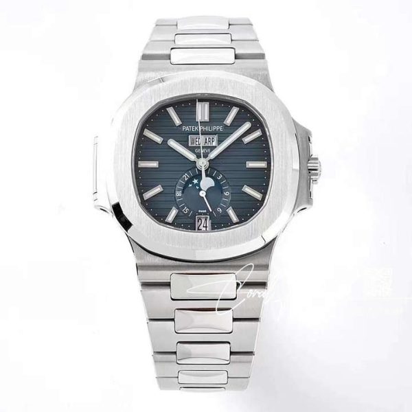 Replica Patek Philippe Nautilus Annual Calendar Moonphase 57261a Ppf Ss Gray Dial Swiss 324 (1)