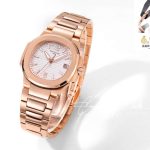 Replica Patek Philippe Nautilus Ladies 70101r 011 Grf Rg & Silver Dial Swiss Quartz E23 250 Sc (2)