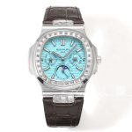 Replica Patek Philippe Nautilus Perpetual Calendar 5740 Ppf Azure Dial Diamond Bezel Swiss 240 Ps (1)