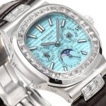 Replica Patek Philippe Nautilus Perpetual Calendar 5740 Ppf Azure Dial Diamond Bezel Swiss 240 Ps (5)