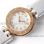 Replica Bvlgari B.zero Bvf Mop Dial In Rose Gold On White Leather Strap (6)