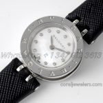 Replica Bvlgari B.zero Bvf Mop Dial In Steel On Black Leather Strap (6)