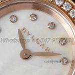 Replica Bvlgari B.zero Bvf Mop Dial With Diamond Bezel In Rose Gold On Brown Leather Strap (3)