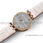 Replica Bvlgari B.zero Bvf Mop Dial With Diamond Bezel In Rose Gold On Brown Leather Strap (5)