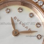 Replica Bvlgari B.zero Bvf Mop Dial With Diamond Bezel In Rose Gold On Red Leather Strap (3)