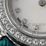 Replica Bvlgari B.zero Bvf Mop Dial With Diamond Bezel In Steel On Cyan Leather Strap (7)