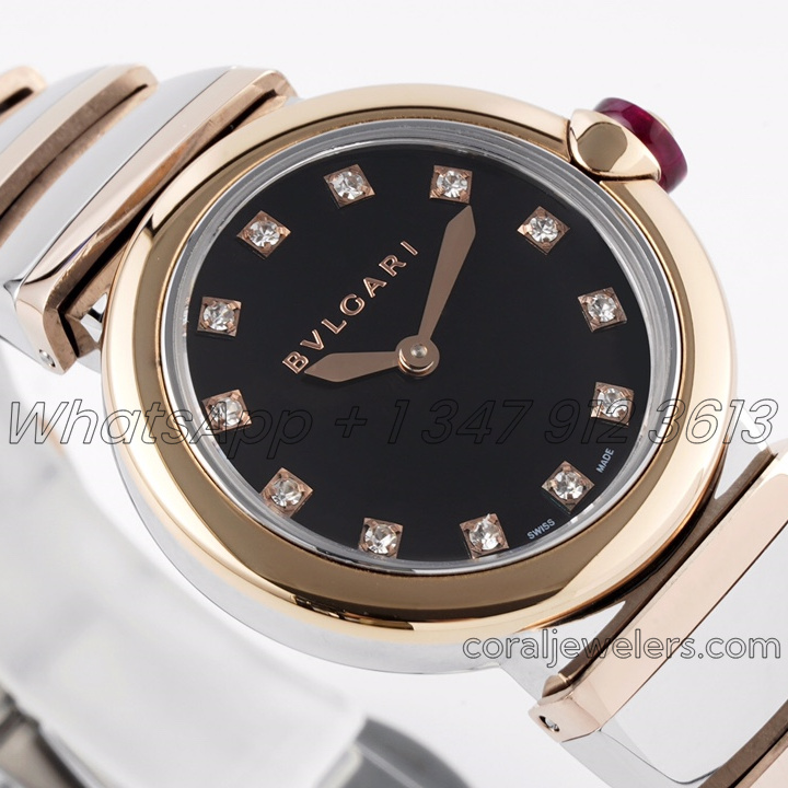 Replica Bvlgari Lvcea Bvf Black Dial In Rose Goldsteel (1)