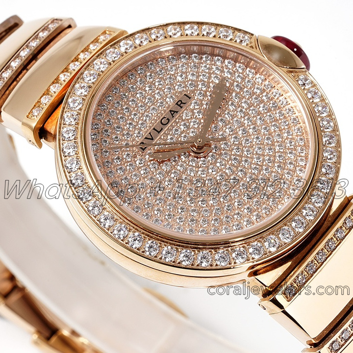 Replica Bvlgari Lvcea Bvf Diamond Dial In Rose Gold With Diamond Bezel (2)