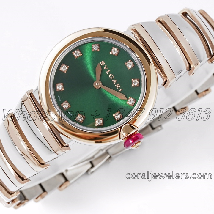 Replica Bvlgari Lvcea Bvf Emerald Green Dial In Rose Goldsteel (2)