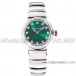 Replica Bvlgari Lvcea Bvf Emerald Green Dial In Steel With Diamond Bezel (1)