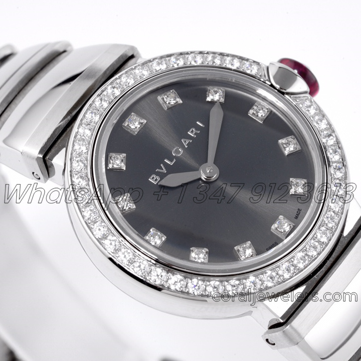 Replica Bvlgari Lvcea Bvf Grey Dial In Steel With Diamond Bezel (2)