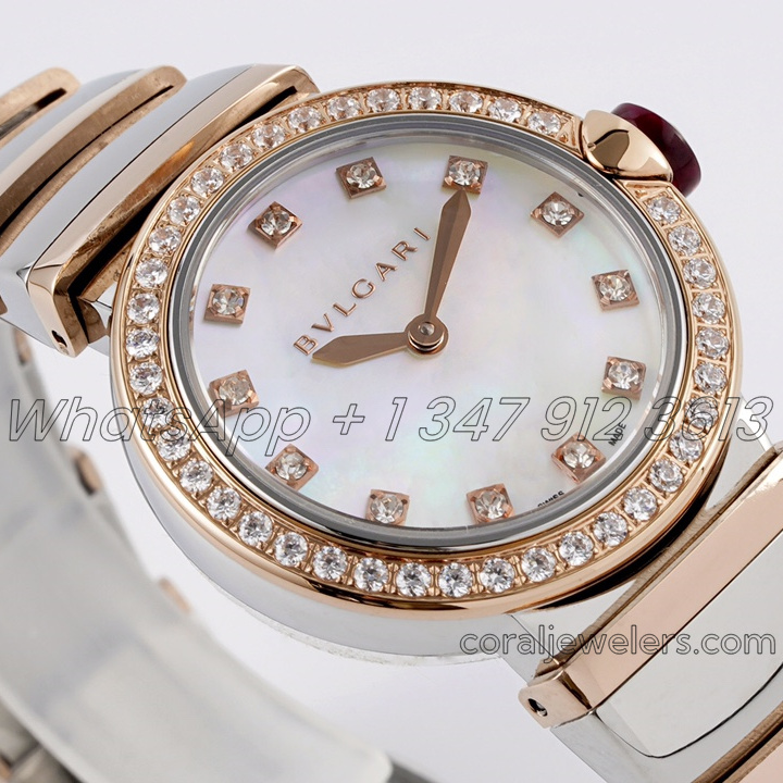 Replica Bvlgari Lvcea Bvf Mop Dial In Rose Goldsteel With Diamond Bezel (2)