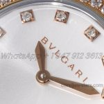 Replica Bvlgari Lvcea Bvf Silver Dial In Rose Goldsteel With Diamond Bezel (4)